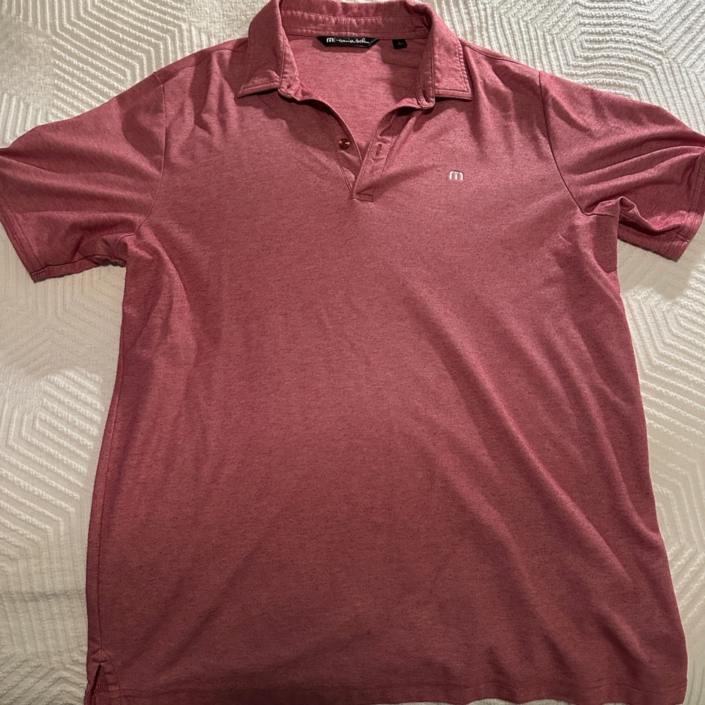 Travis Mathew Men's Red/Pink Polo Shirt